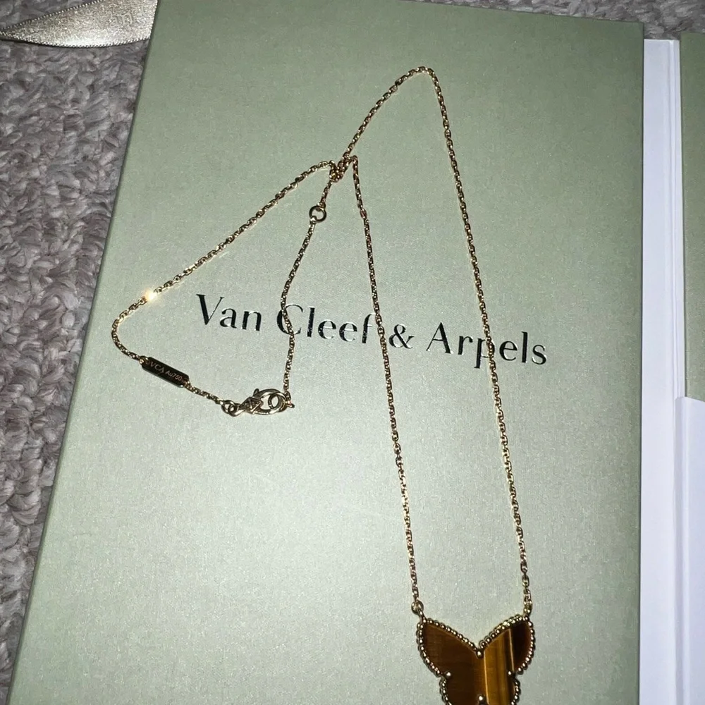 Van Cleef & Arpels Butterfly Pendant Tigers Eye - Picture 7 of 11